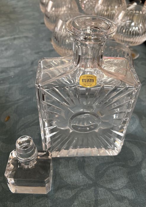 Conjunto de copos e jarro de cristal Atlantis