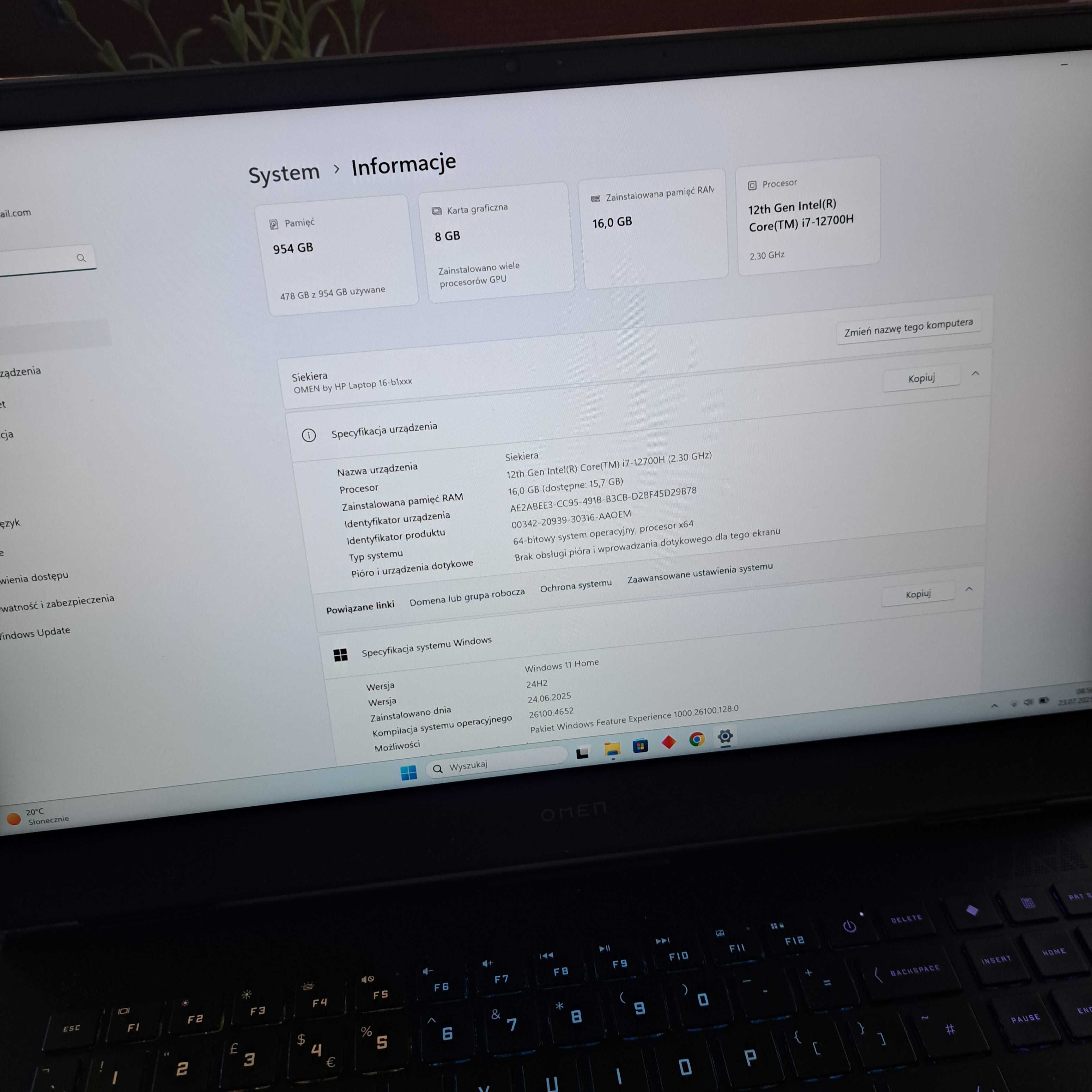 Laptop Omen i7 12700h  rtx 3070ti