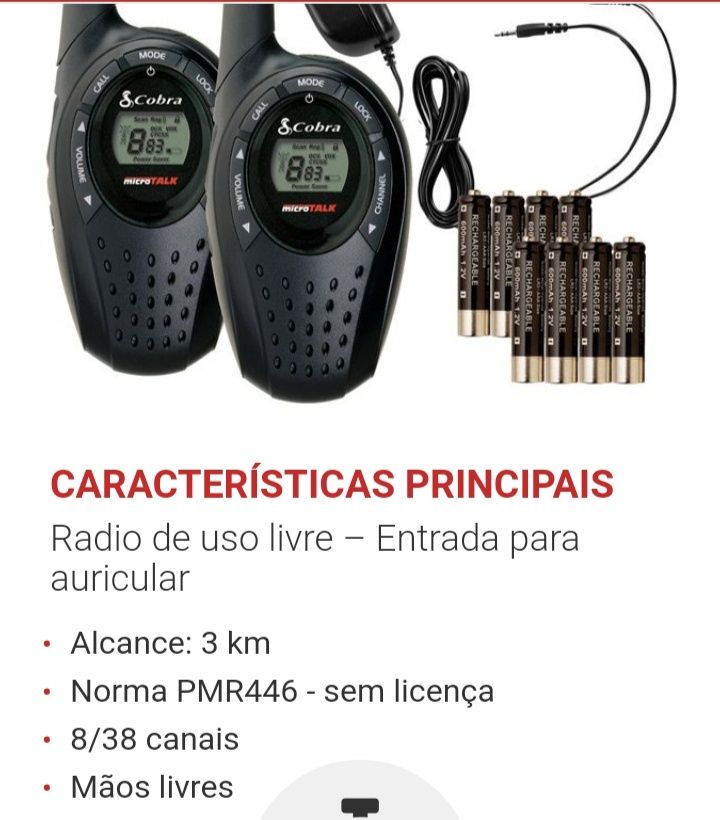 Walkie talkie. Cobra MT800