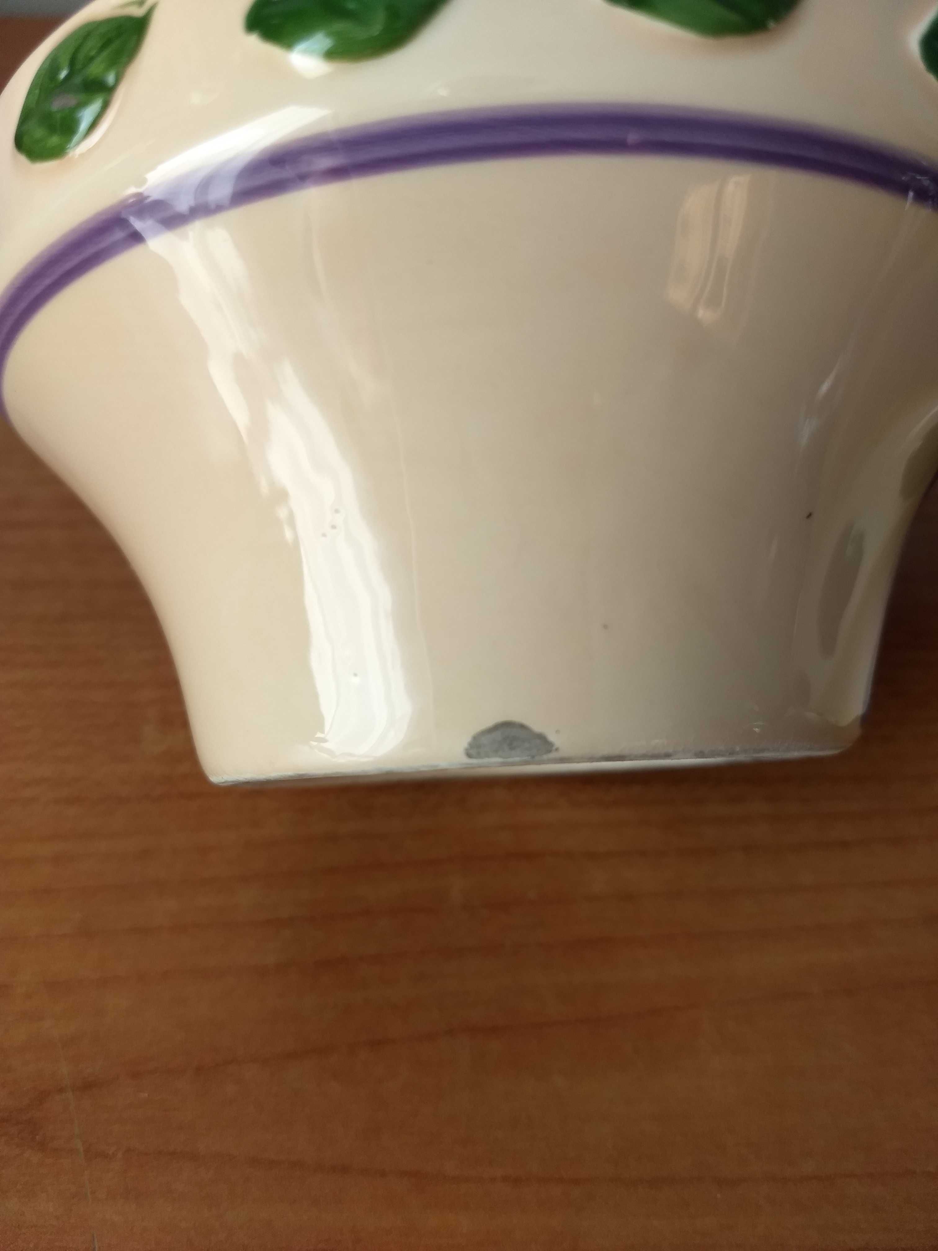 2x ciekawa doniczka osłonka ceramiczna do kuchni motyw owoce