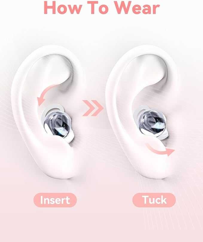 MONODEAL Słuchawki do spania Bluetooth biały/ kość słoniowa