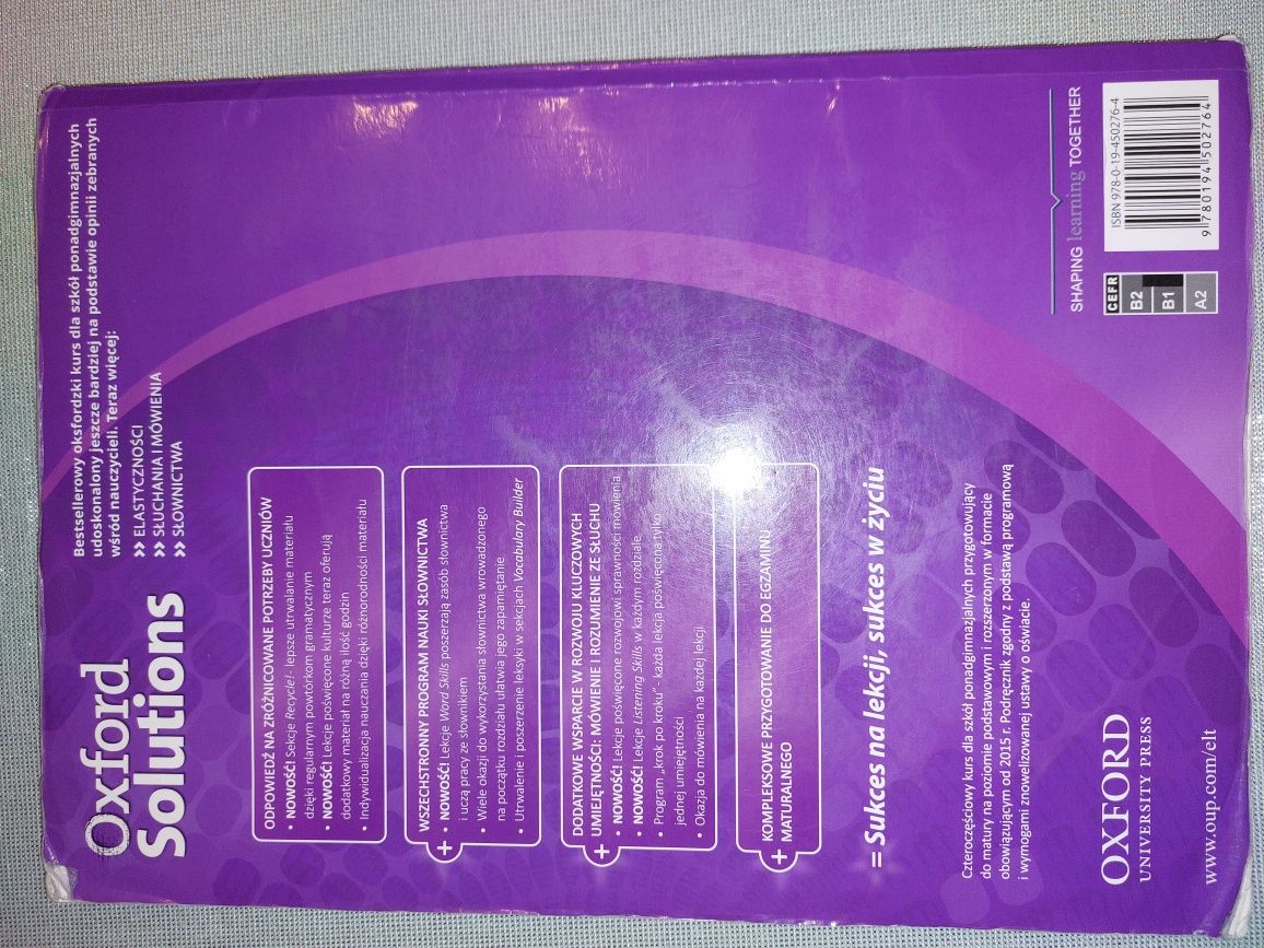 Oxford Solutions podręcznik angielski rozszerzony Intermediate