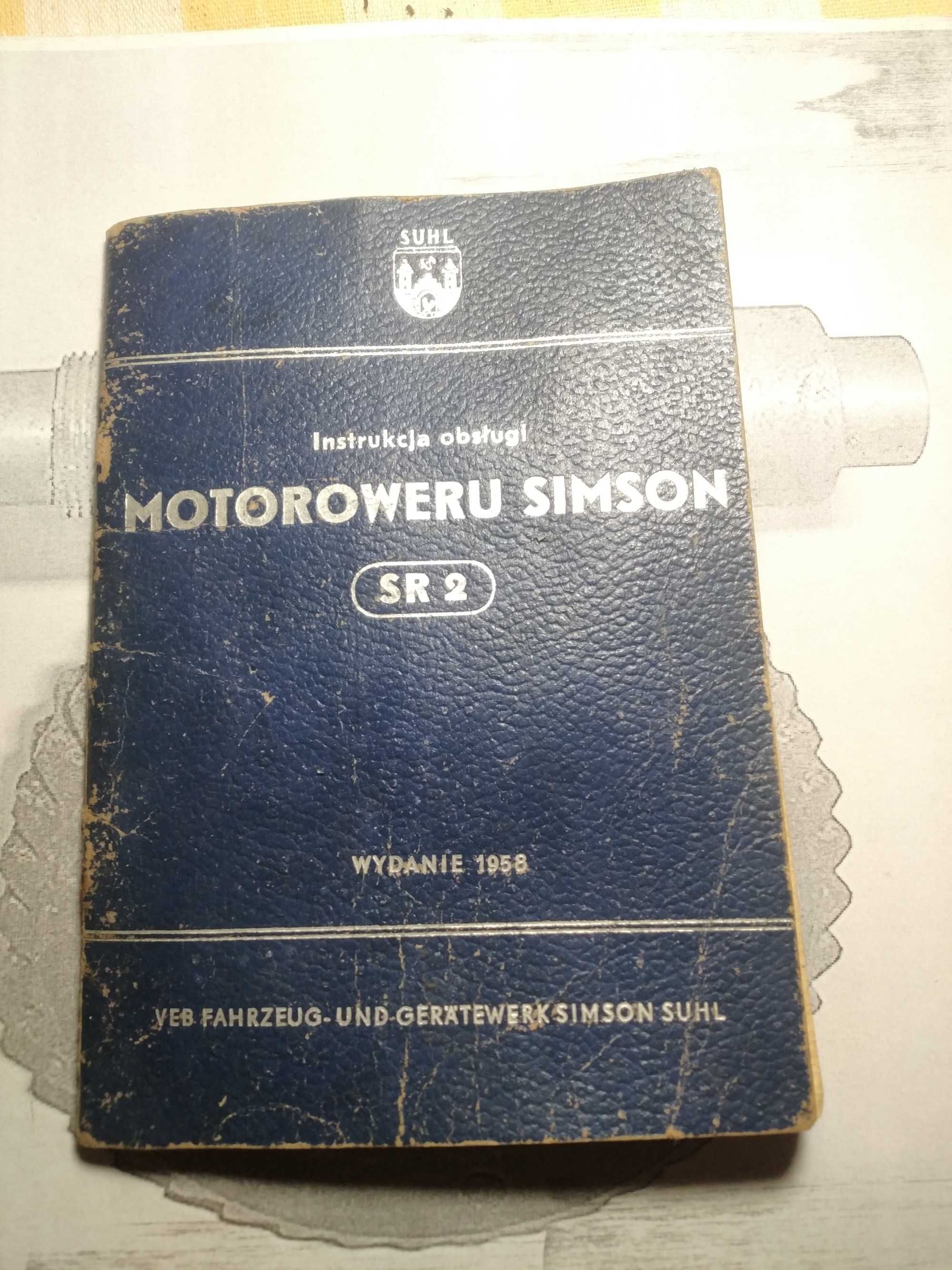 Simson Sr2 Awo Mz  części oryginalne 1958