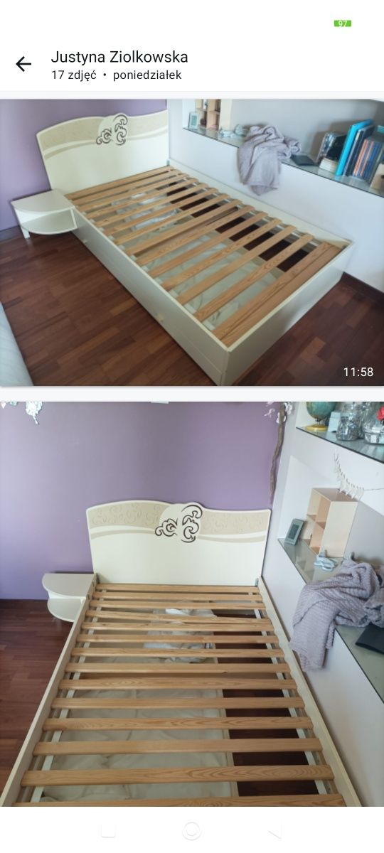 Łóżko dziecięce Meblik z materacem, szufladą oraz stolikiem 120/200