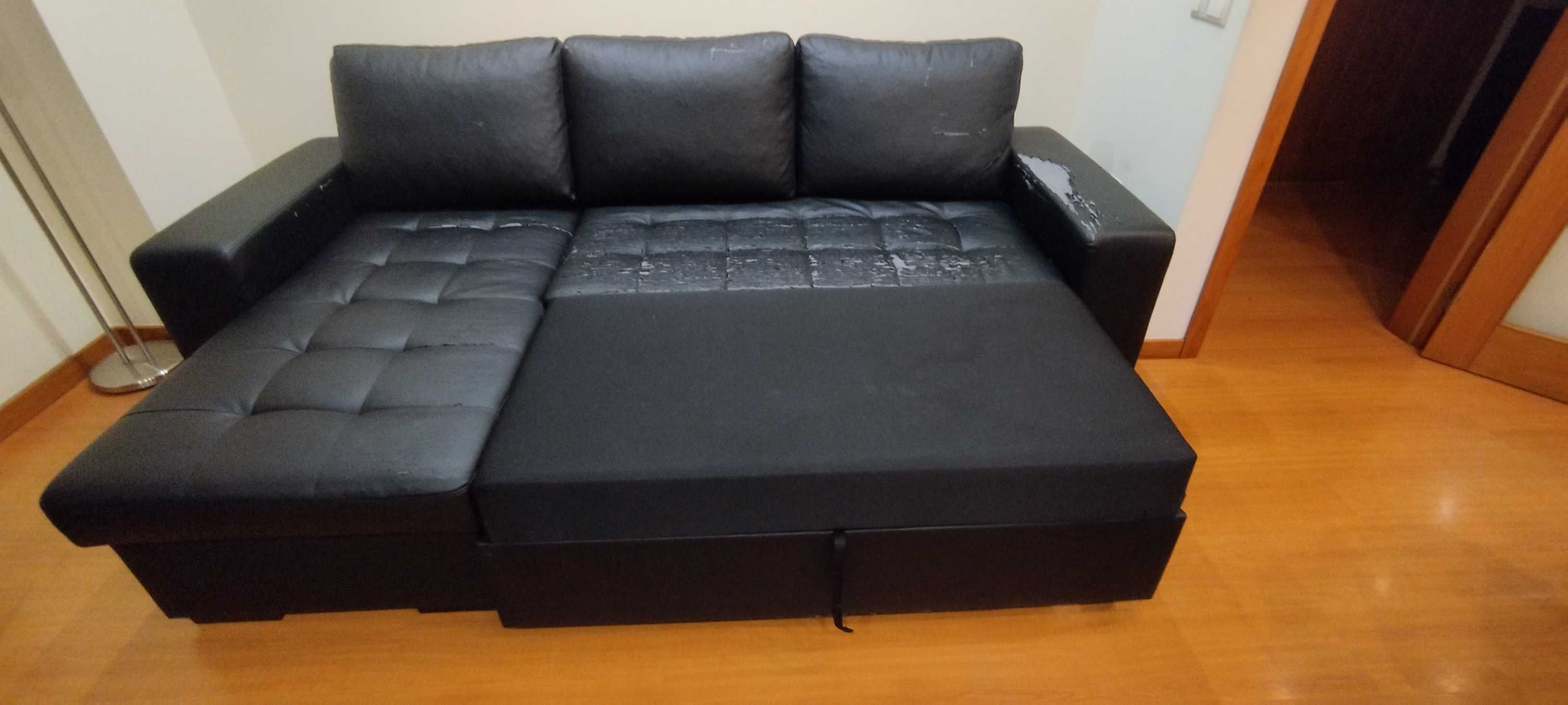 Sofá cama usado com chase longa