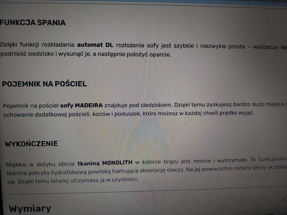 Sofa Madeira 3-osobowa rozkładana z funkcją spania