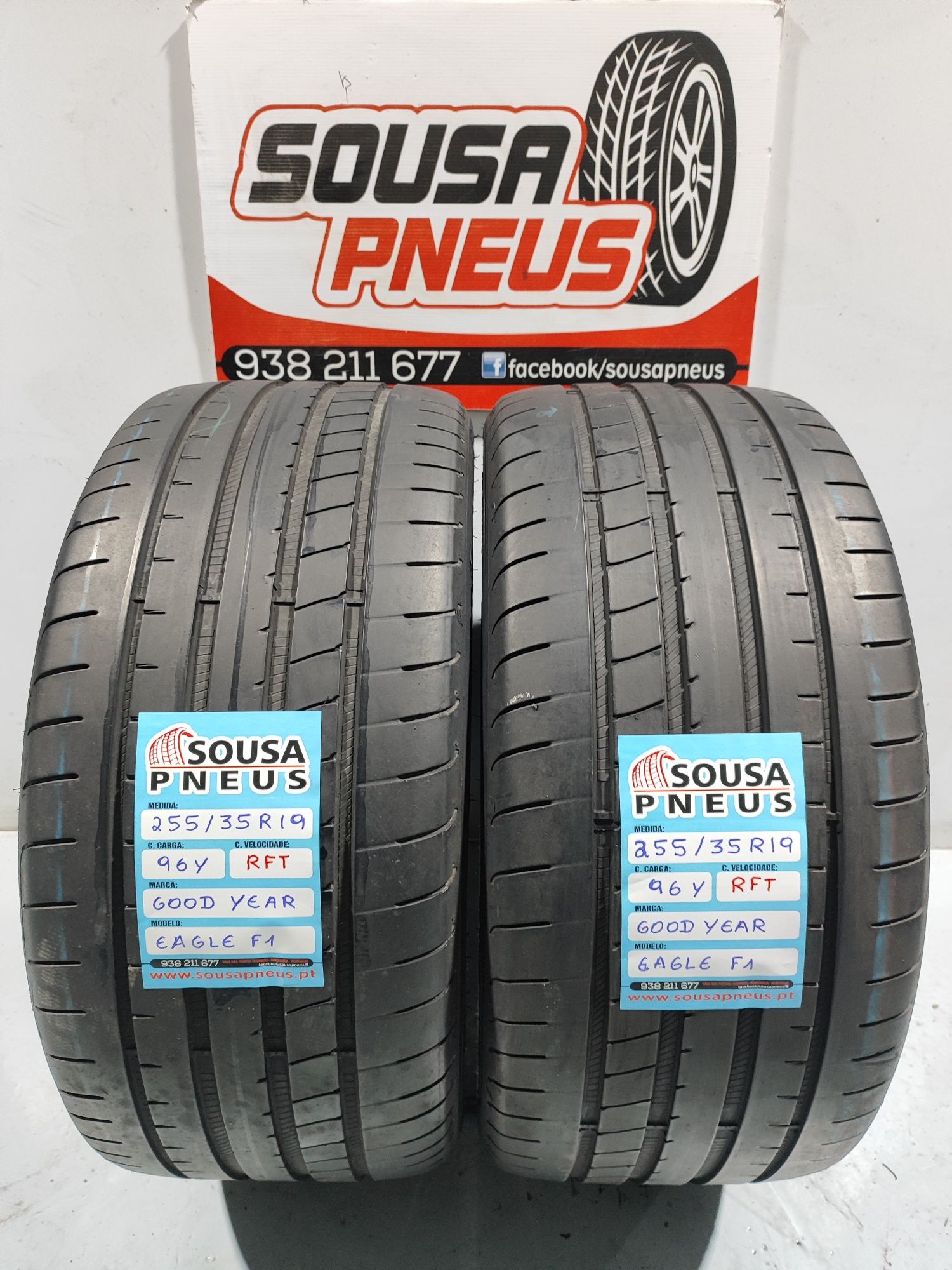 2 pneus semi novos 255-35R19 Good year RFT - Oferta dos Portes