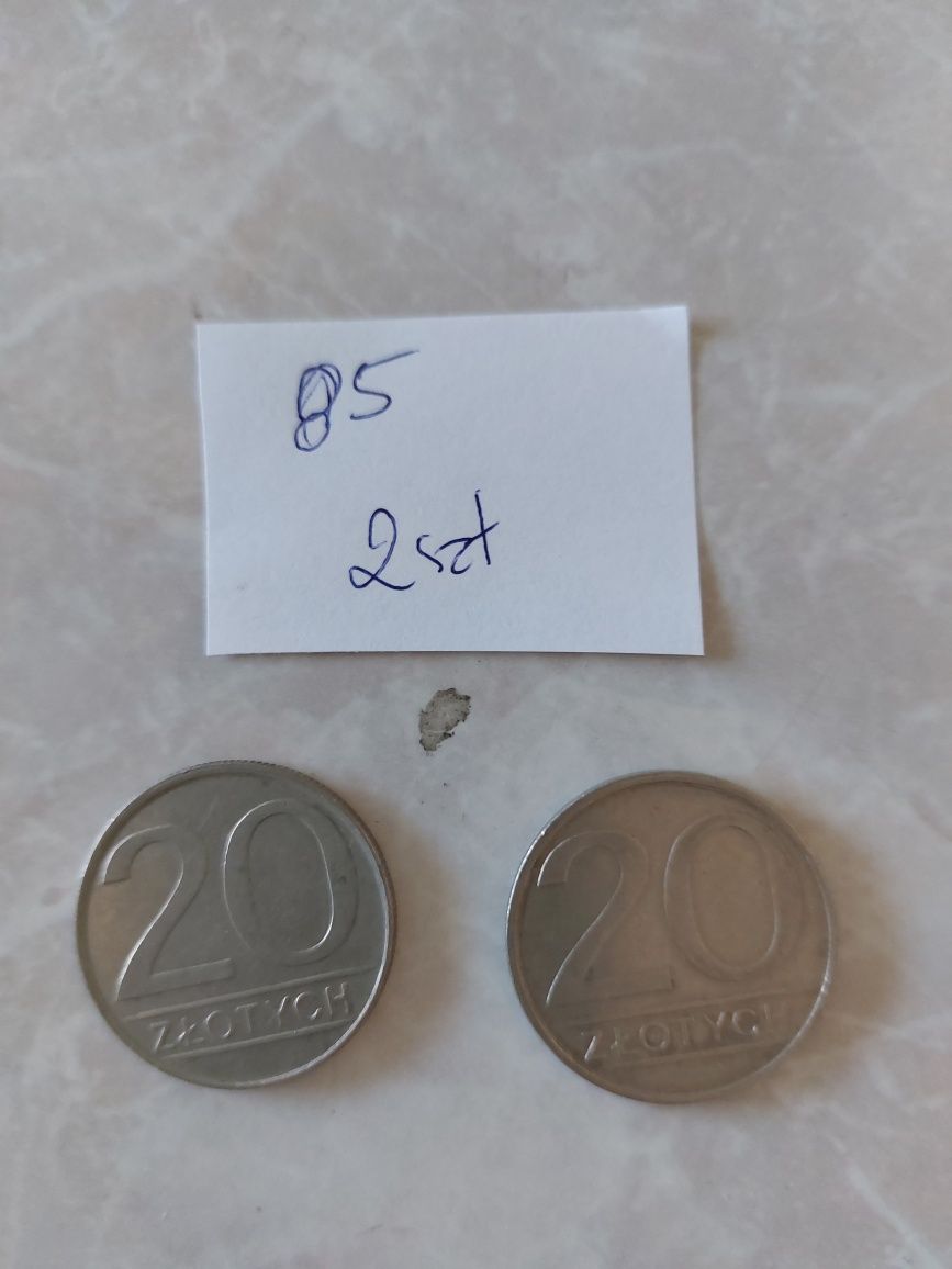 2szt Moneta monety numizmatyka 20 złotych zł PRL 1985 kolekcjonerska