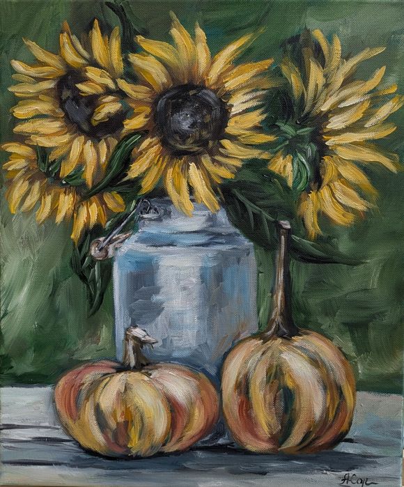 Quadro pintado á óleo sobre tela, 46x38 cm