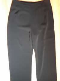 Eleganckie czarne spodnie piekna tkanina 40 nowe