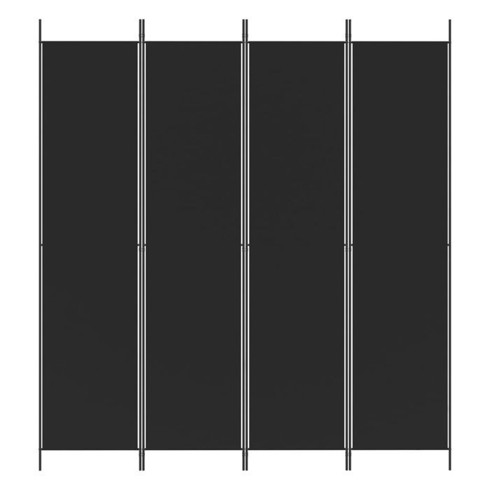vidaXL Parawan 4-panelowy, czarny, 200x220 cm, tkanina