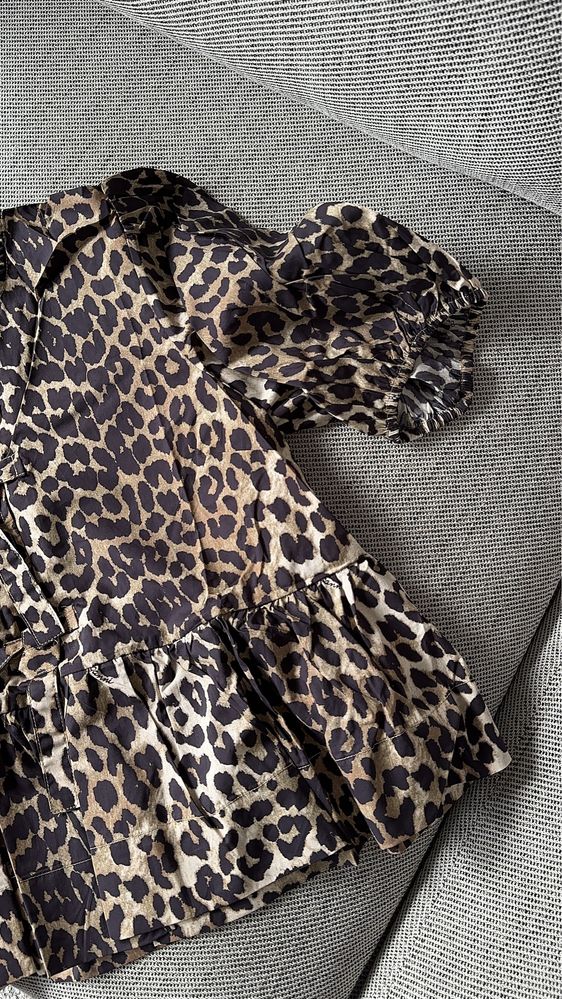 Ganni leopard print bluza koszula blouse