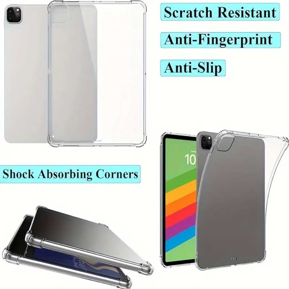 Capa silicone transparente capa para iPad Pro 12.9 (2020 a 2022)