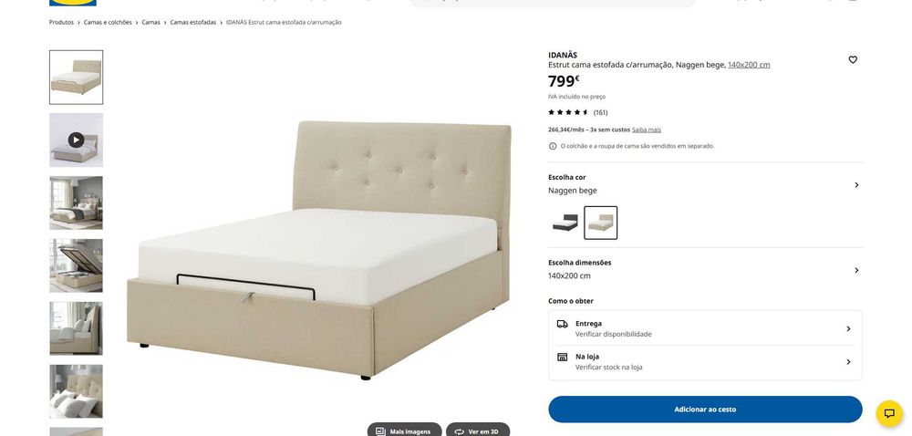Cama de casal com colchão IKEA