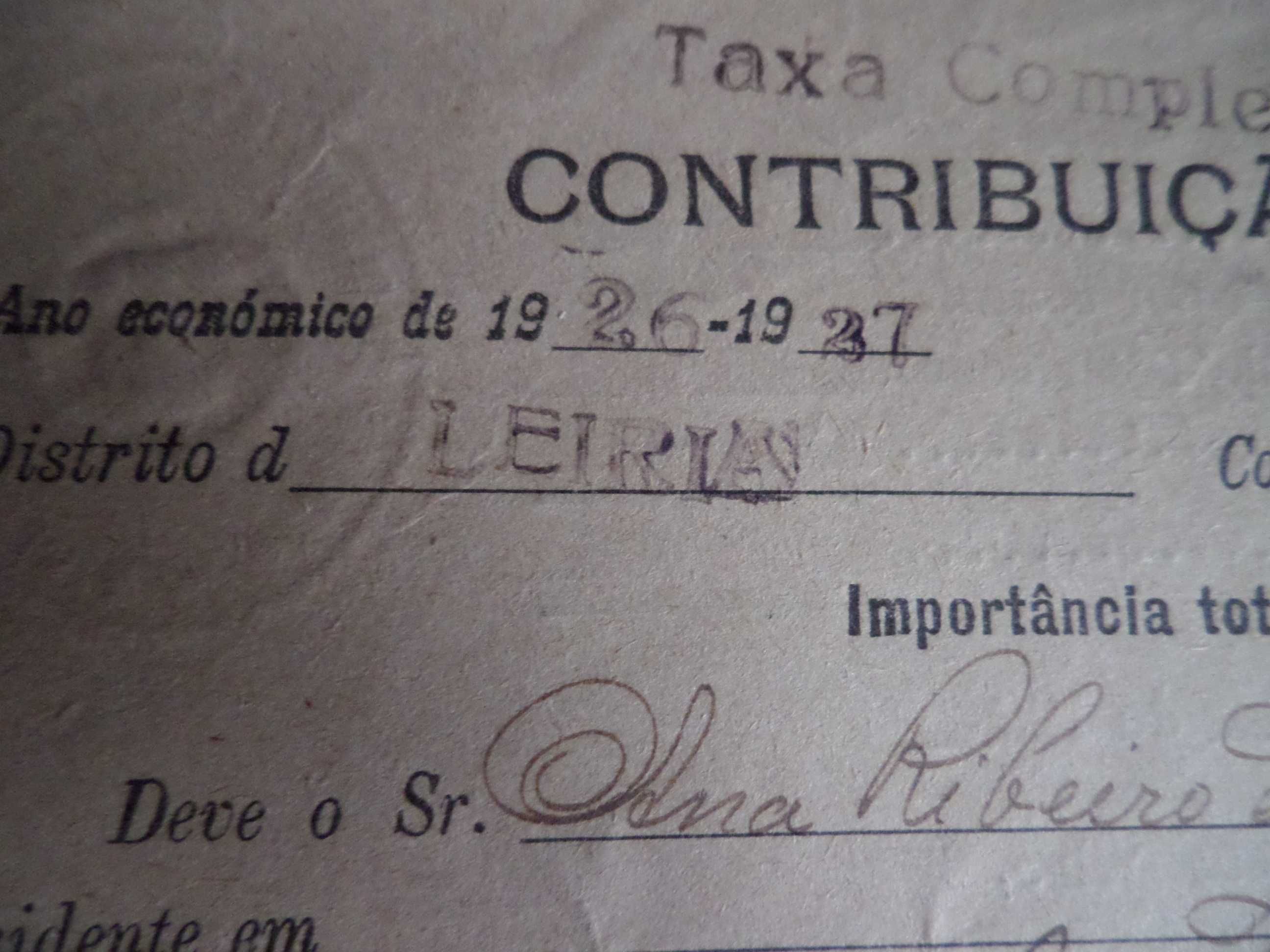 'Documento' :  Contribuição Industrial , Ano  1927