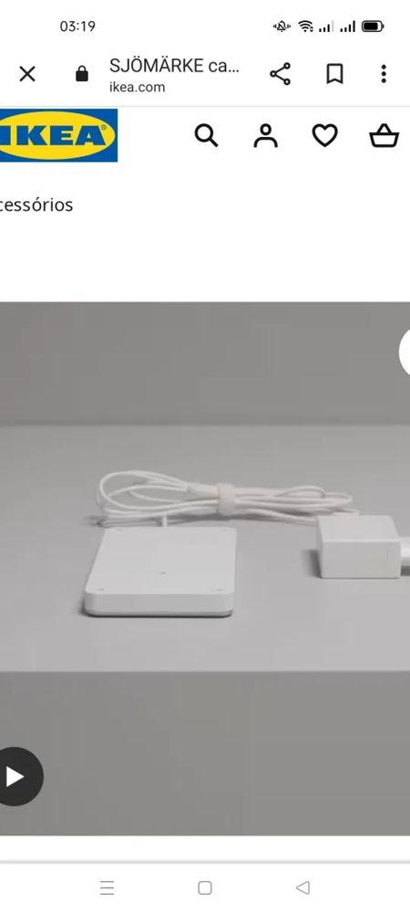 Carregador sem fios IKEA SJOMARKE novo