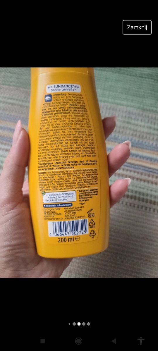 nowe Mleczko do opalania kids sundance SPF 50, 200 ml