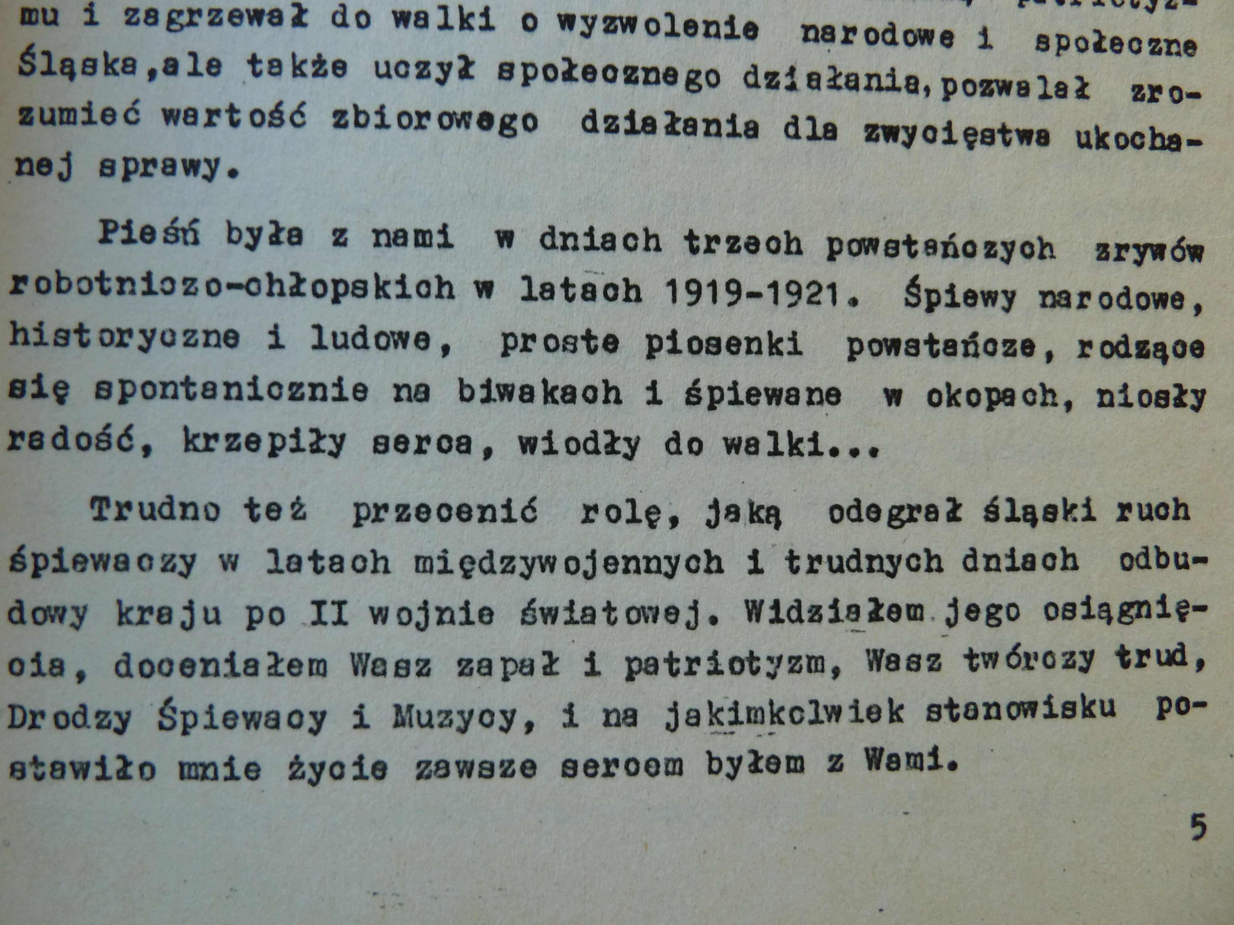 Śpiewaj ludu śpiewaj złoty  Księga śpiewactwa śląskiego 1910 - 1985 .