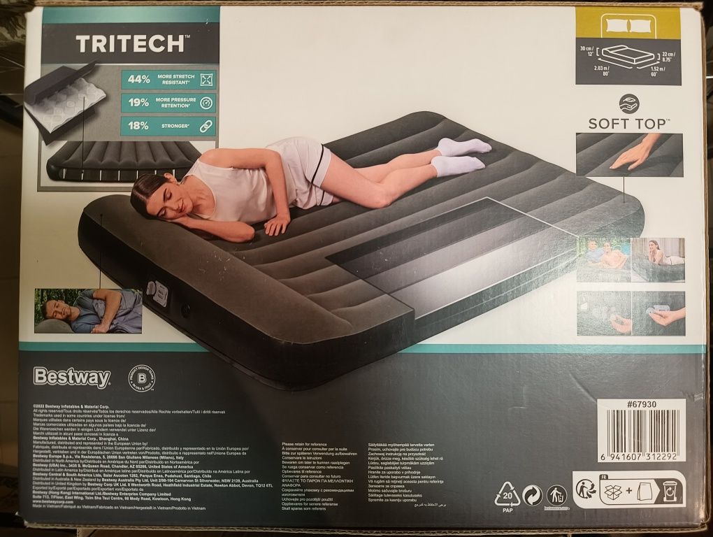 Materac dwuosobowy Bestway (67930) 203 x 152 x 30 cm NOWY PRZESYLKA