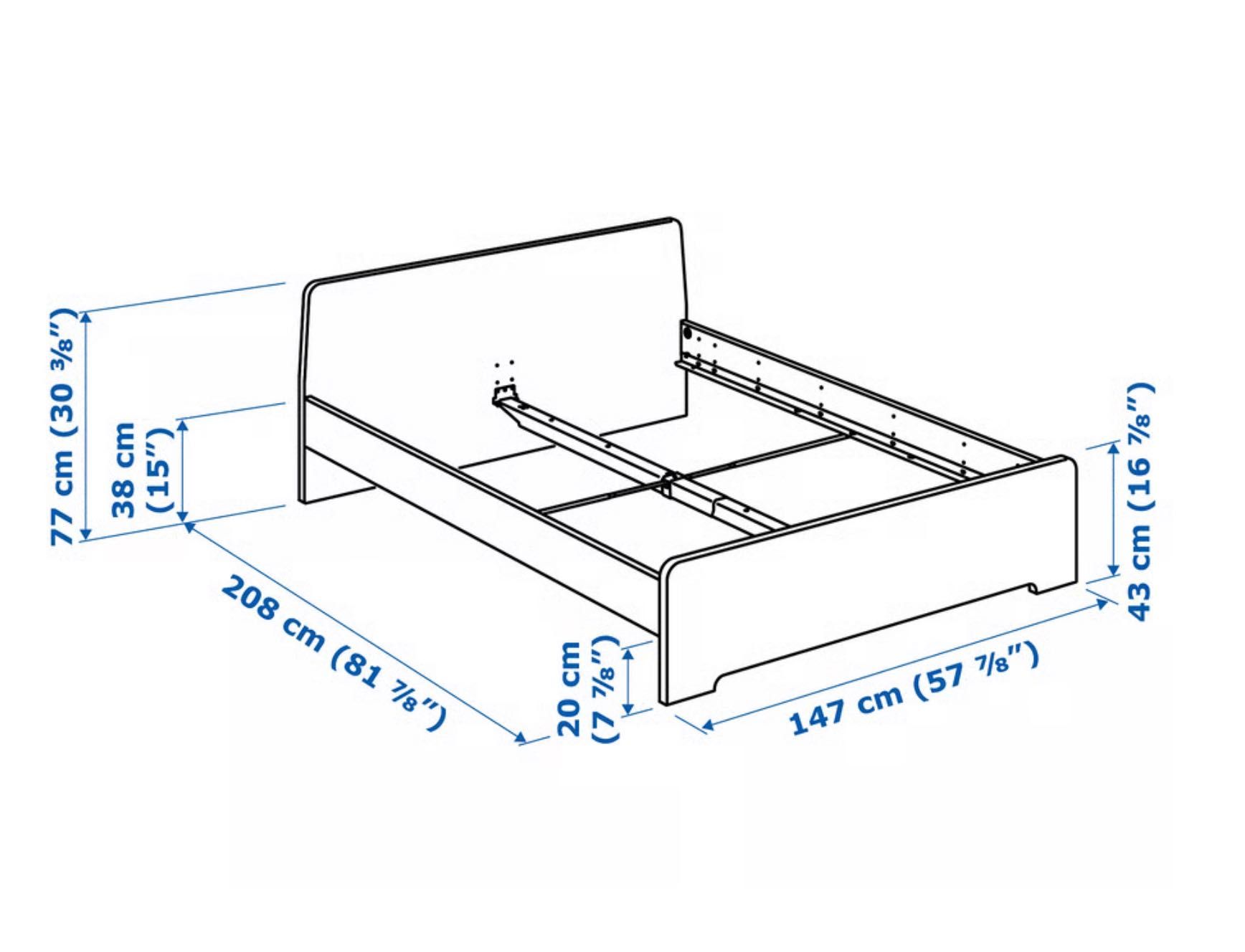 cama casal Ikea Askvoll 140x200 branca