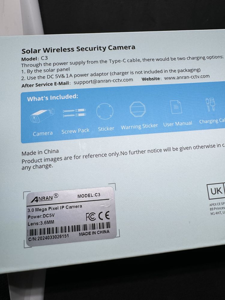 Kamera solarna zewnętrzna WiFi 3MP ANRAN