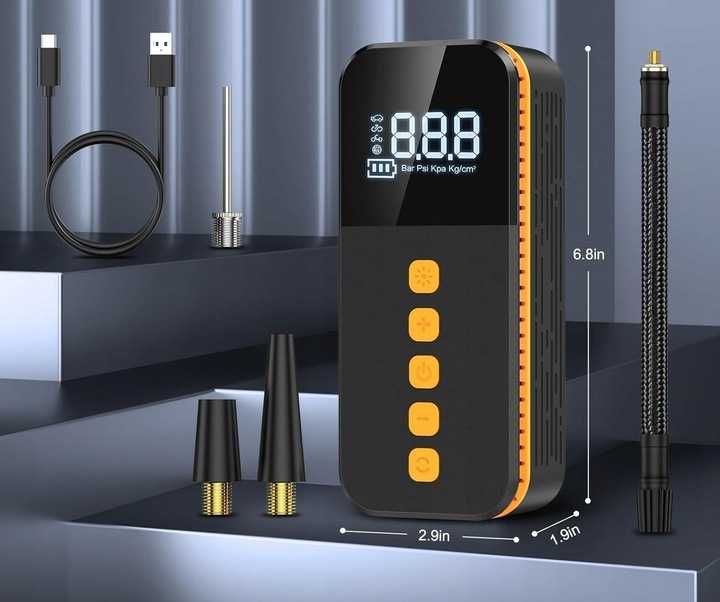 Mini kompresor Przenośny pompka uniwersalna elektryczna MEGA WYDAJNA