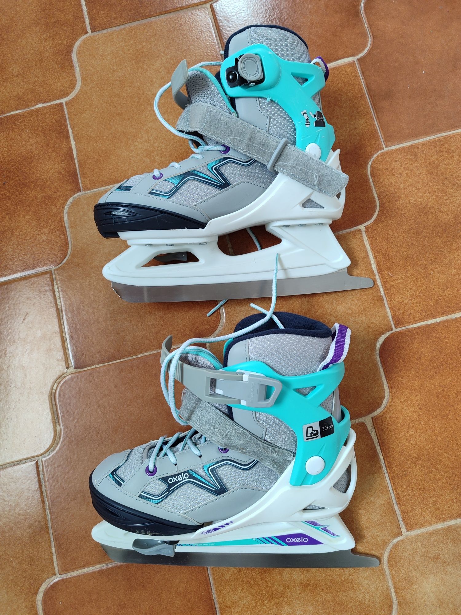 Patins de gelo infantis ajustáveis 32-35