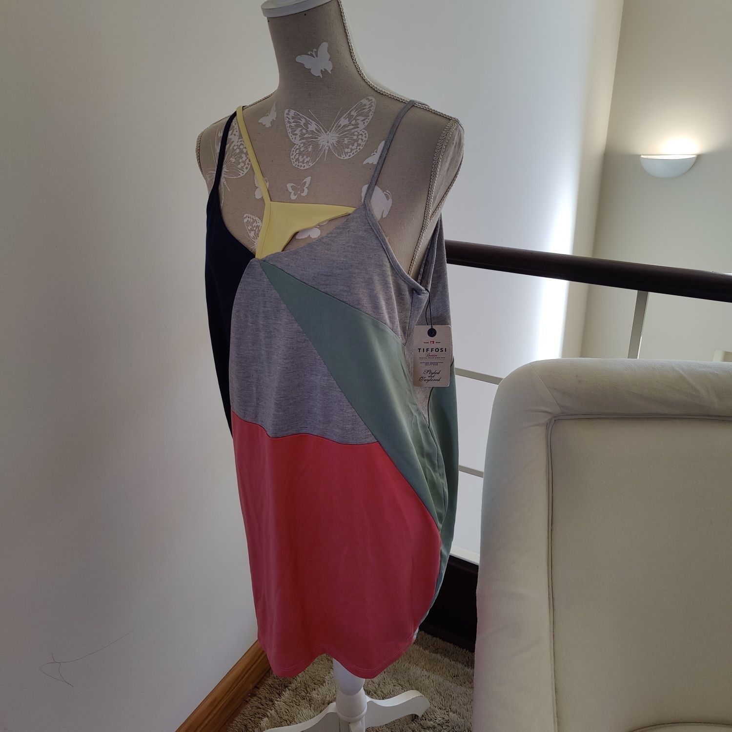 Vestido/túnica - verão - multicolorido - super original Tiffosi - XL