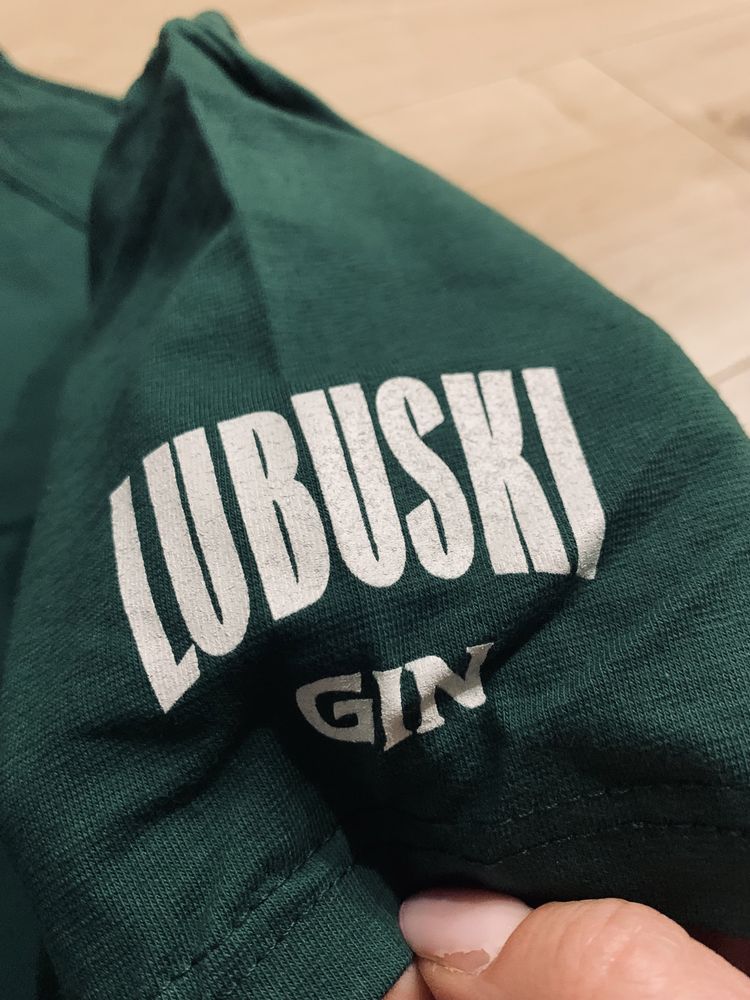 T-shirt gastronomi, koszulka, r. 38 / M, butelkowa zieleń Lubuski Gin