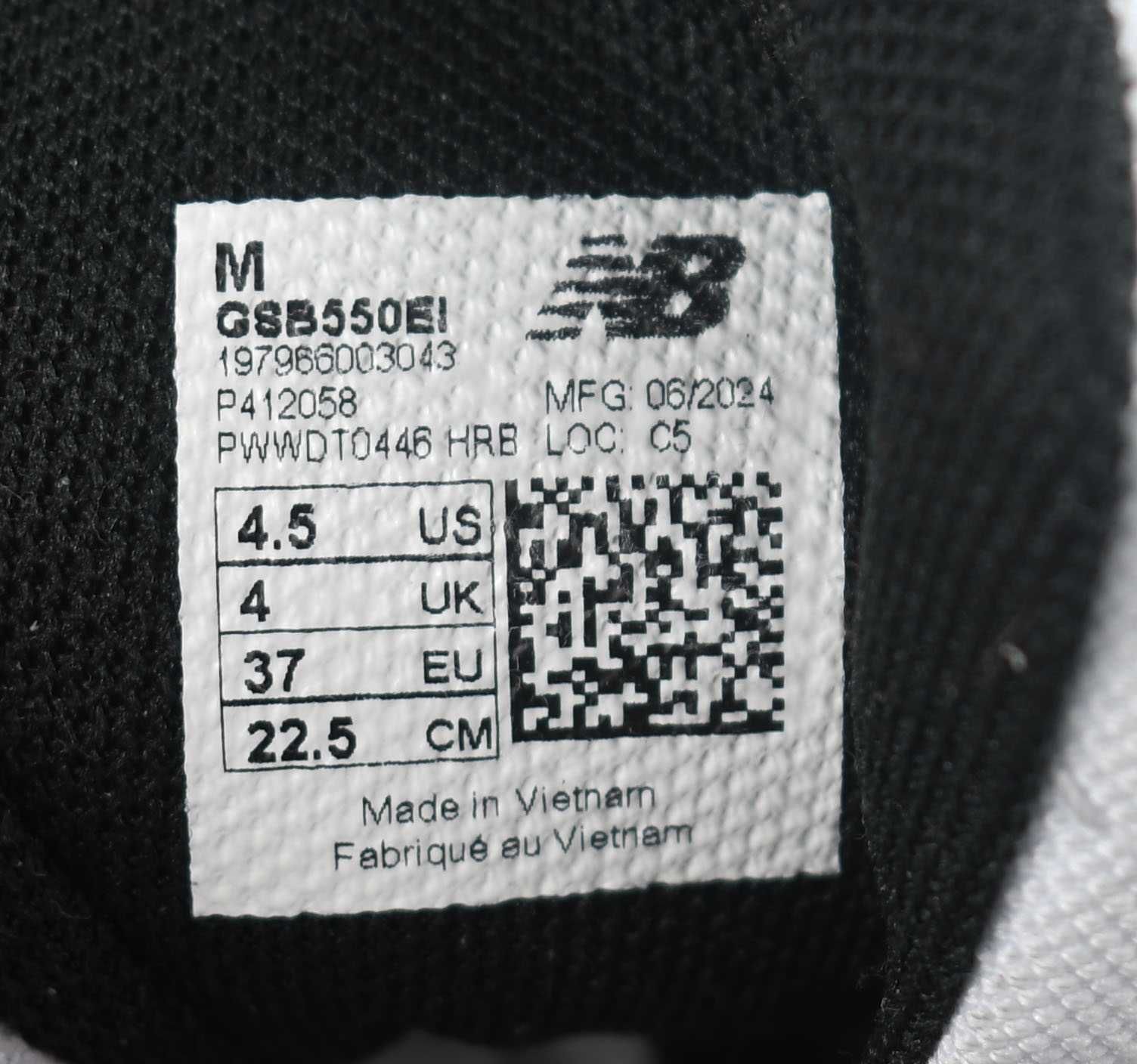 Jak nowe New Balance GSB550EI rozmiar 37