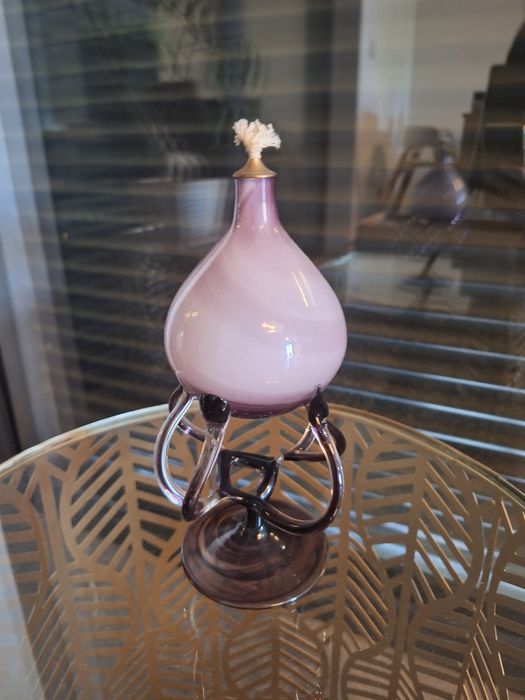 Nowa lampa Oliwna Józefina szkło szklane PRL vintage