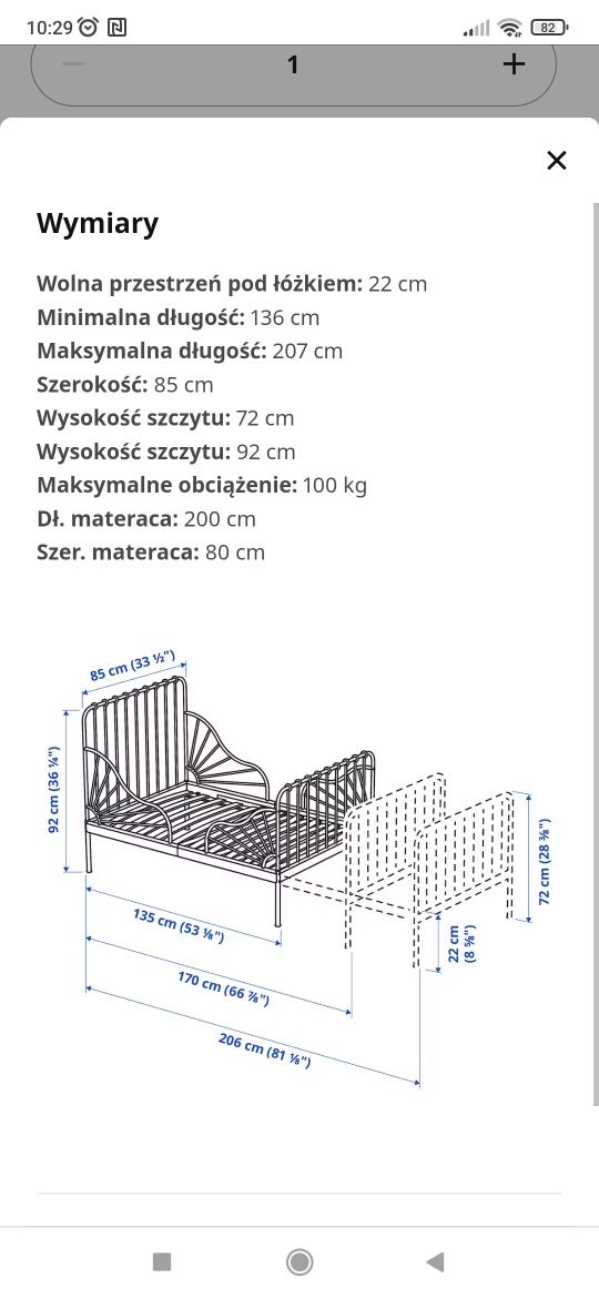 Łóżko dziecięce MINNEN ikea