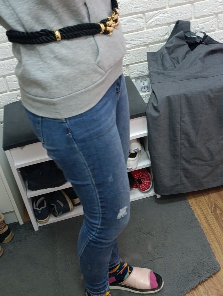 Pasek damski,a'la sznurek, węzeł, złote elementy,H&M, długość 90 cm