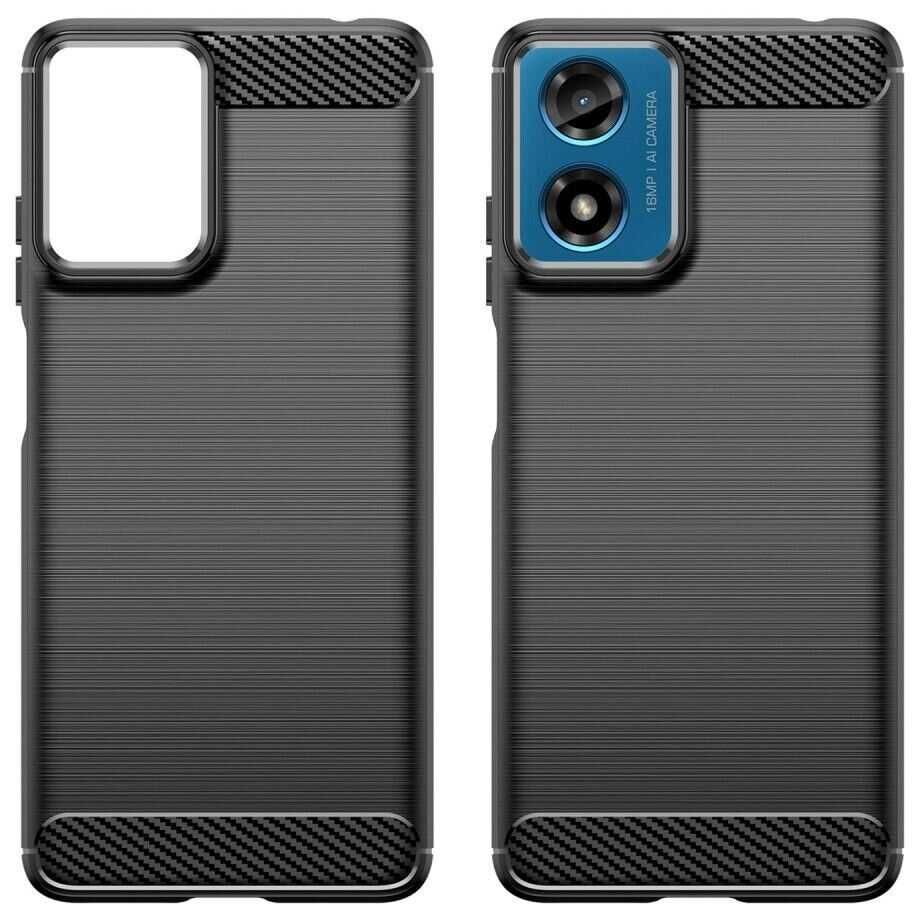 Противоударный чехол накладка для Motorola G04 G24 карбон 2 цвета