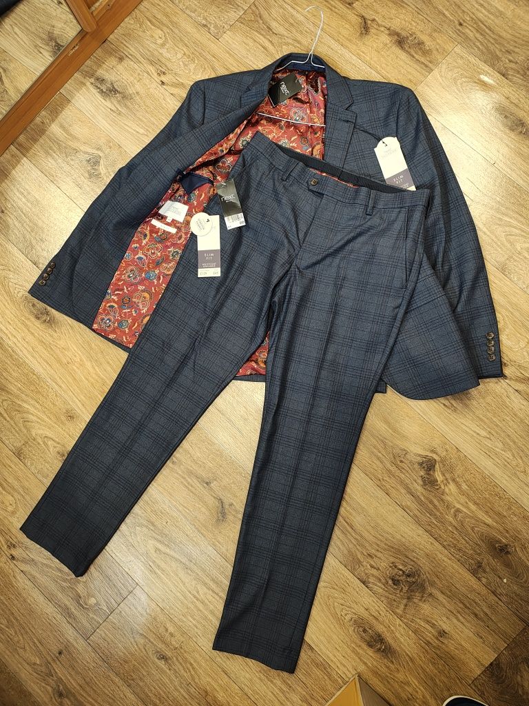 Чоловічий класичний костюм Next Stretch Fabric Slim Fit Розмір М Новий