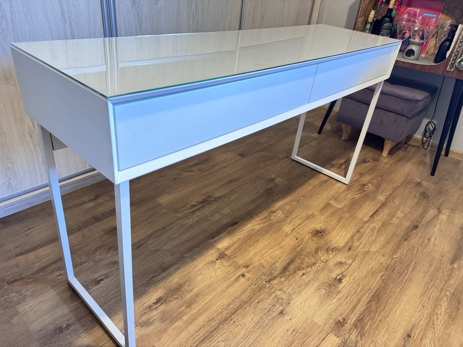 Toaletka / Konsola z dwiema szufladami + hartowana szyba GRATIS