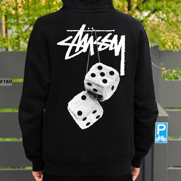 Биг Лого Принт | Черная Кофта Stussy | Худі Стусси Fuzzy Dice Yellow