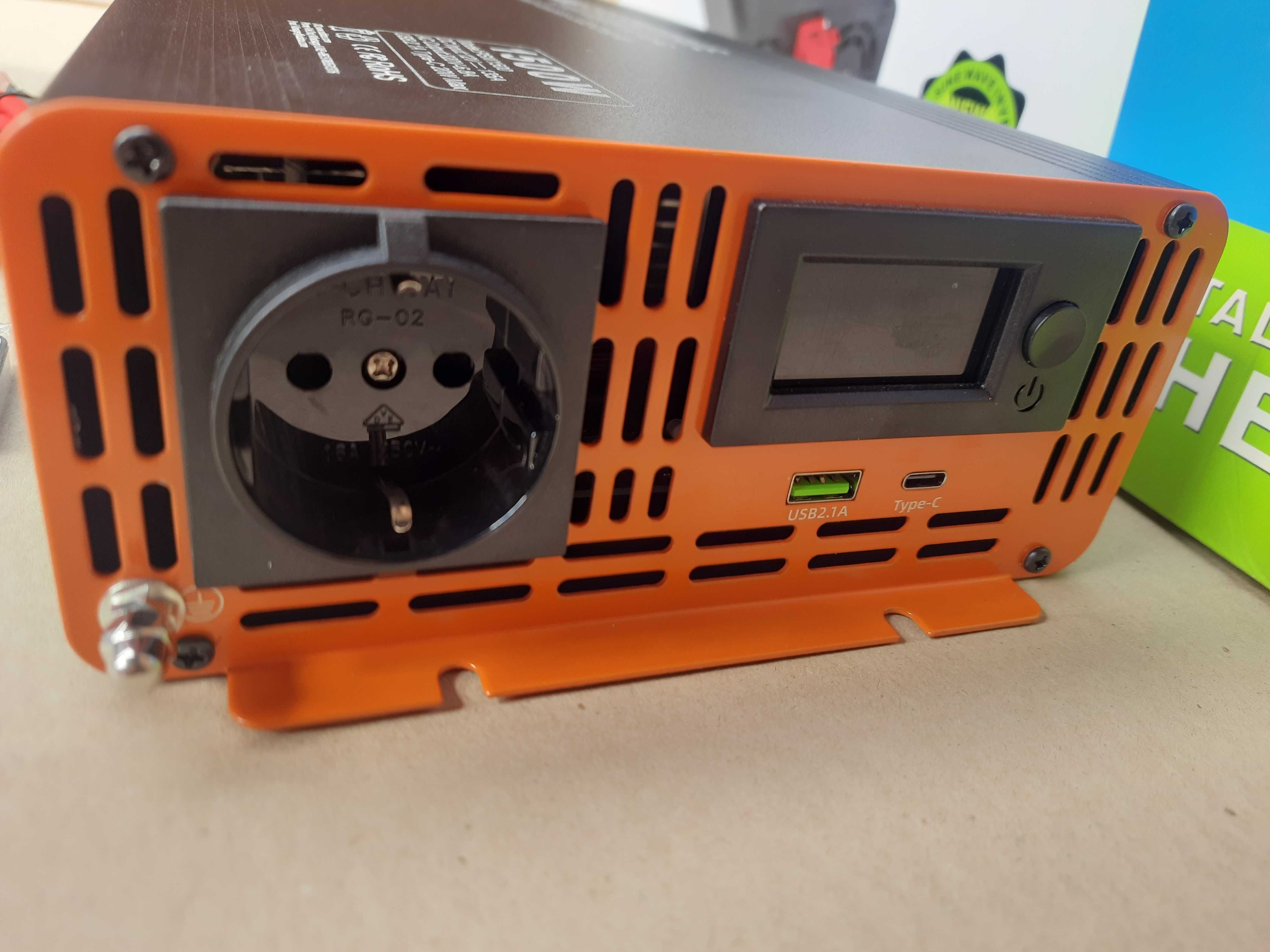 Інвертор DATOUBOSS 12V-220V 1500W на  3000W, Чистий синус