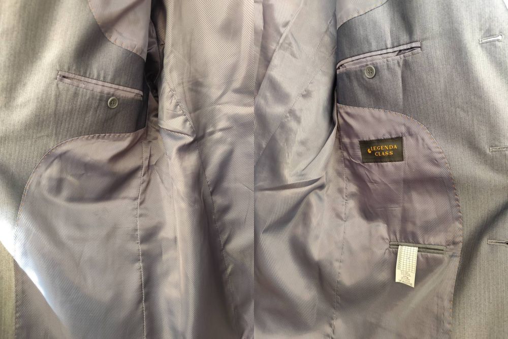 Мужской серый шерстяной костюм Legenda Class р.52-54