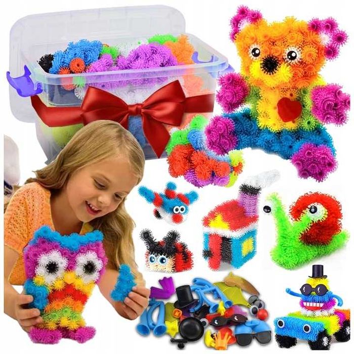 Rzepy Czepy Kolorowe Klocki Kreatywne 800+ Mega Duży Zestaw Dla Dzieck