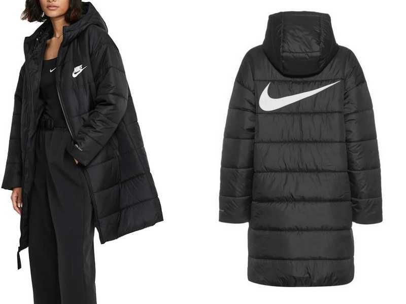 Rezerwacja Nike Kurtka płaszcz damski zimowy Nike Therma-Fit czarny