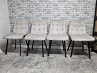 Nowe krzesła welurowe 4 sztuki jasny szary.