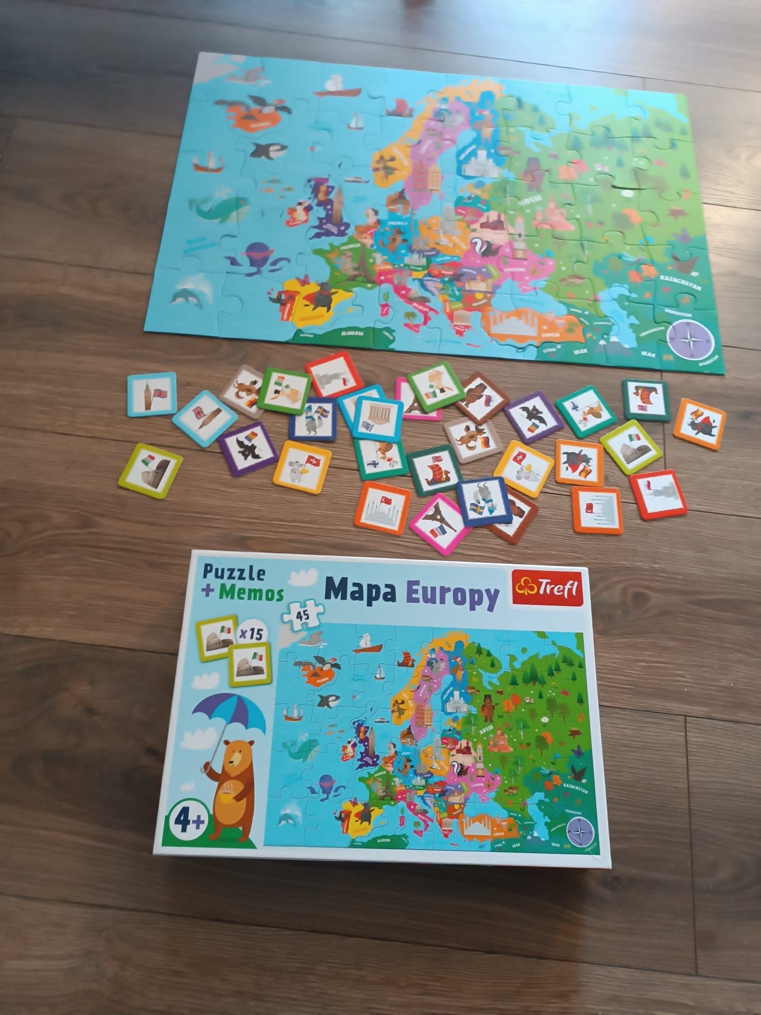 Puzzle mapa Europy i Atlas Świata dla dzieci