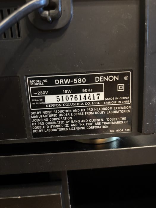 Magnetofon dwukasetowy Auto reverese deck Denon DRW-580