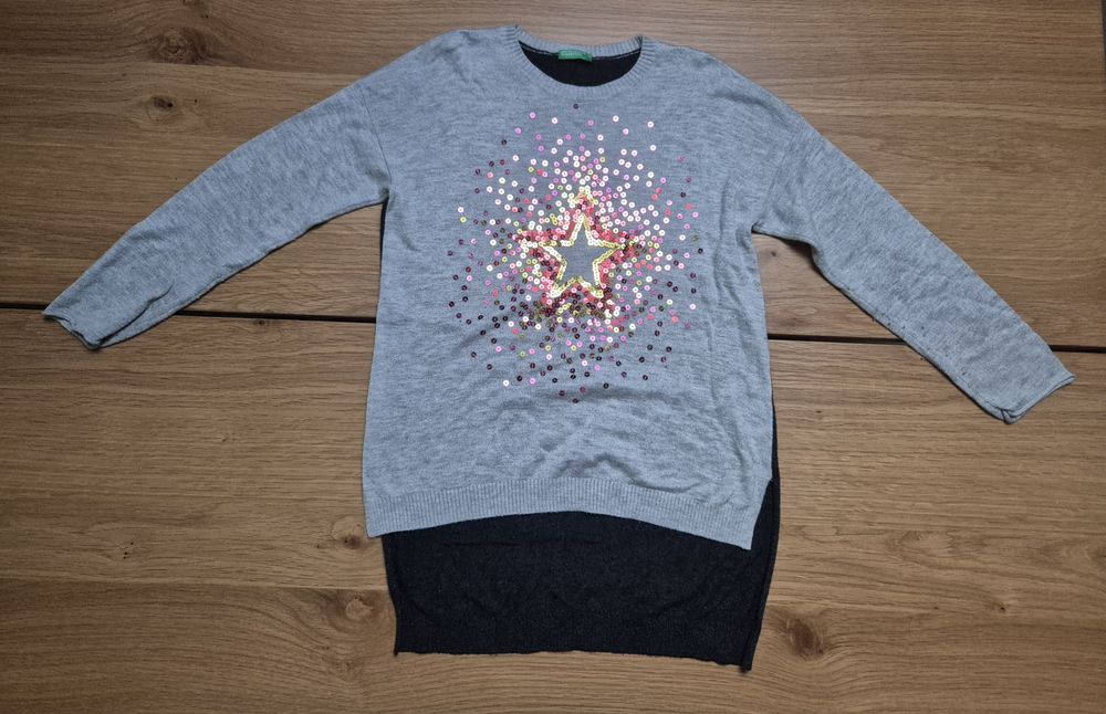 Dłuższy sweterek tunika Benetton 122/128