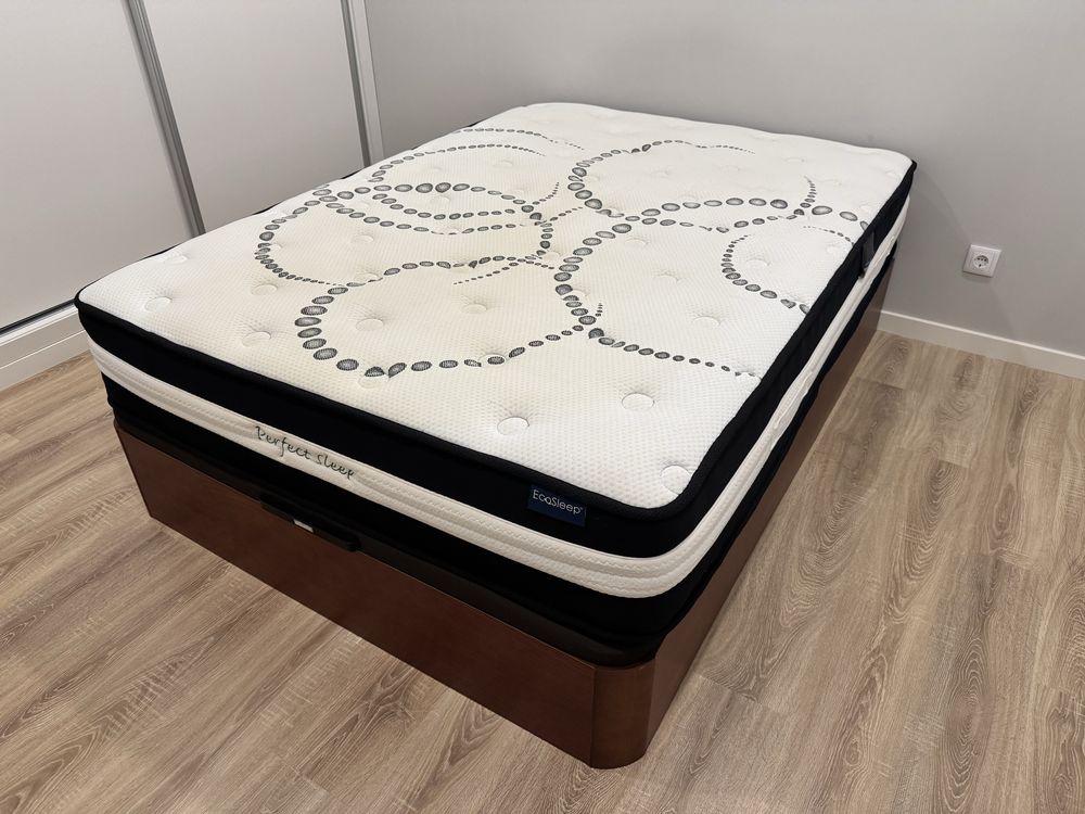 Cama sommier pikolin 190x140 + colchão perfec sleep deluxe