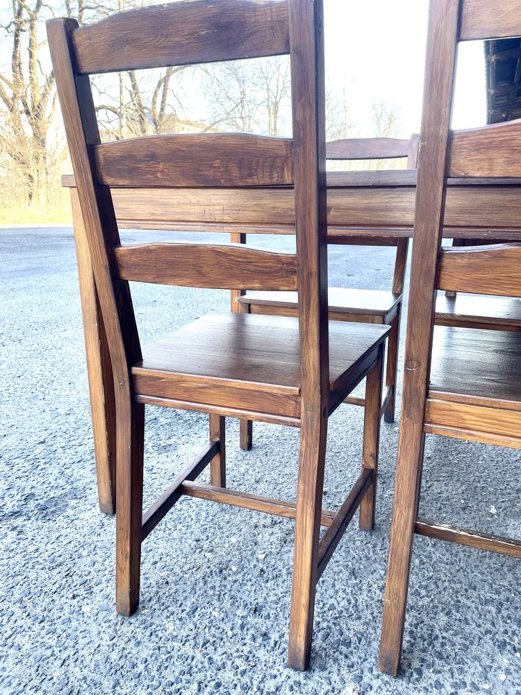 IKEA JOKKMOKK stół drewniany z szybą + 4 krzesla