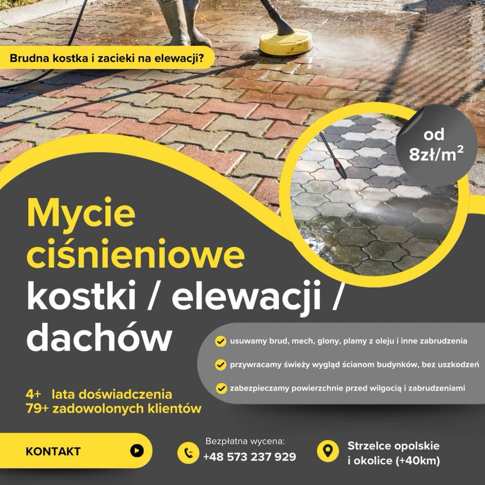 Profesjonalne uslugi mycia kostki i elewacji , impregnacja