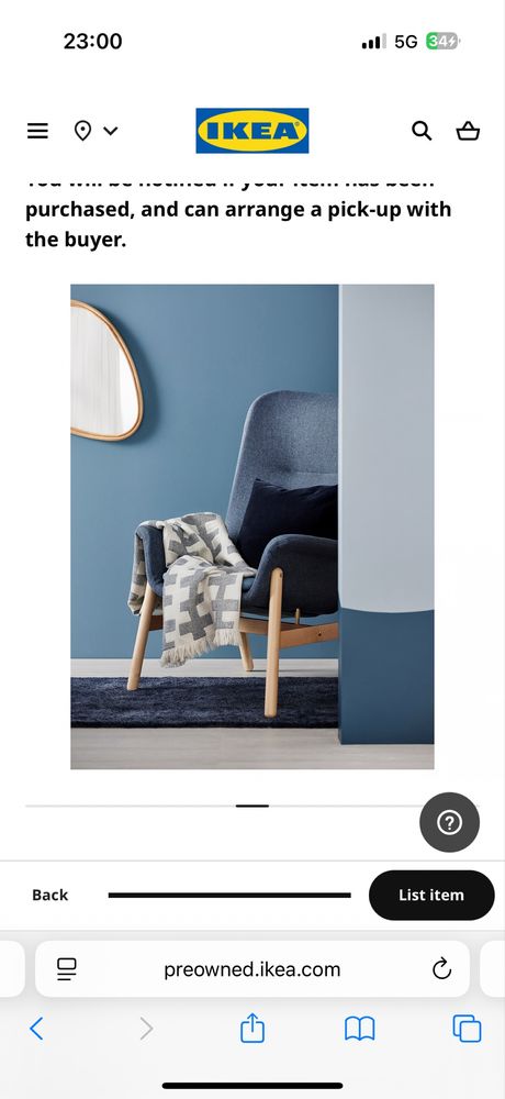 Cadeirão Ikea VEDBO Azul