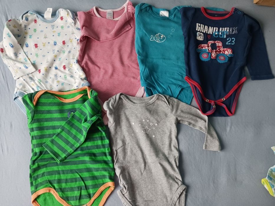 Body chłopięce z dlugim rękawem 9 szt r.74/80